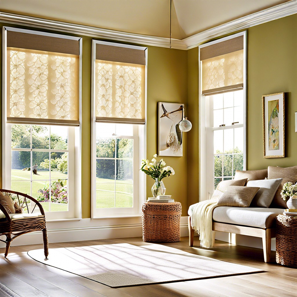 lace trimmed roller blinds