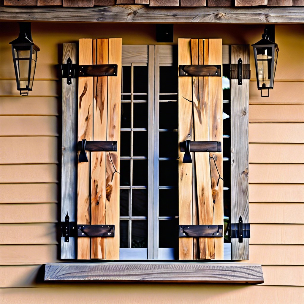 live edge wood shutters