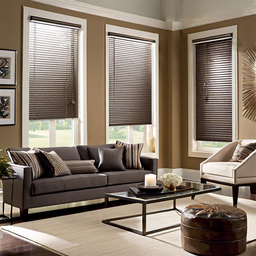 metallic finish mini blinds