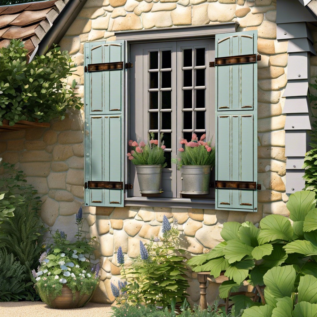 rustic metal panel shutters