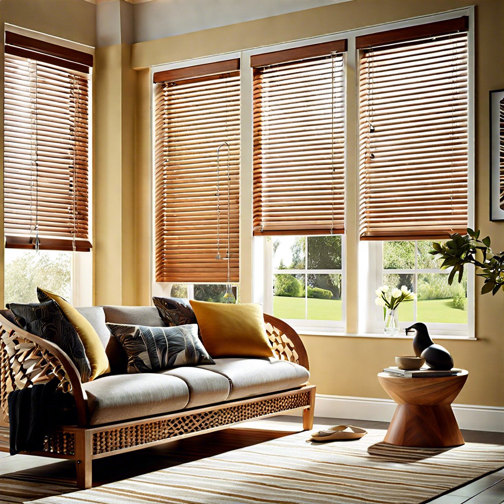 wooden slat venetian blinds