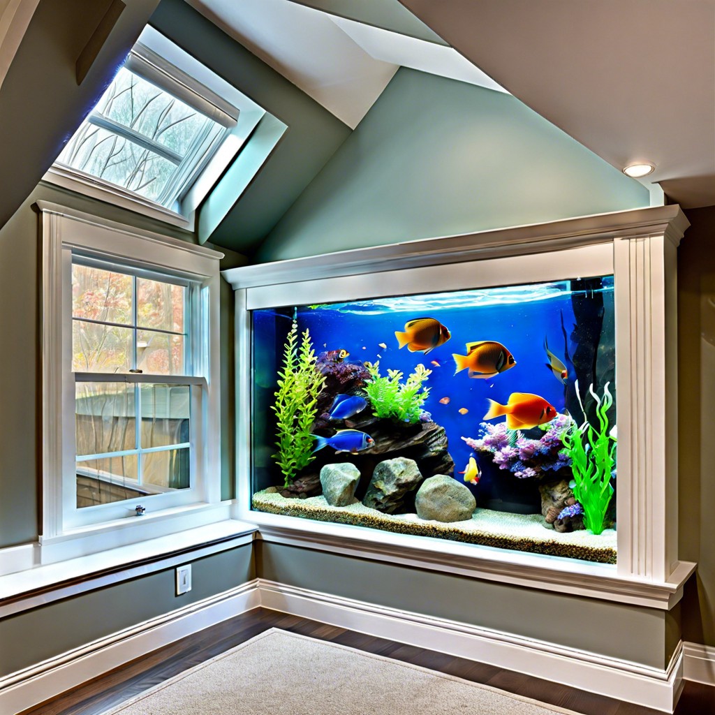 aquarium built into the window