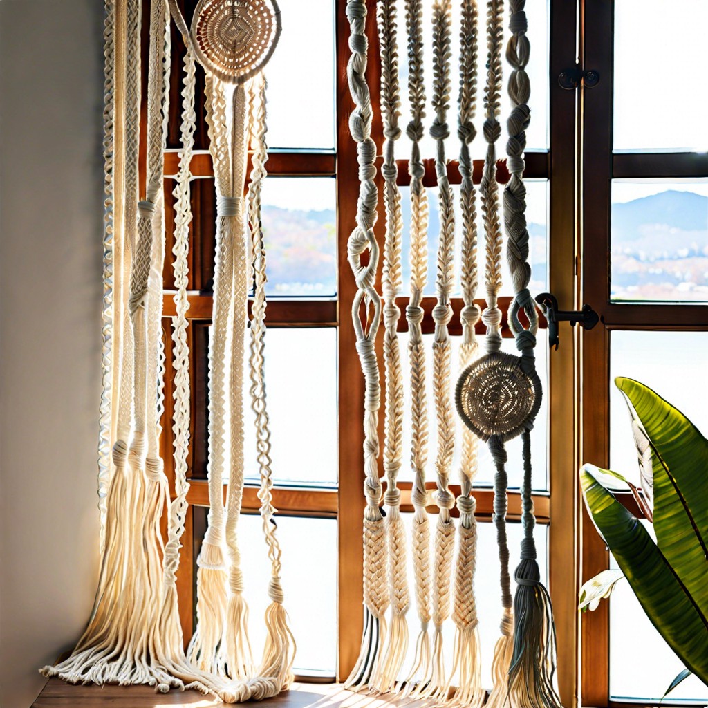 macrame hand knotted curtain