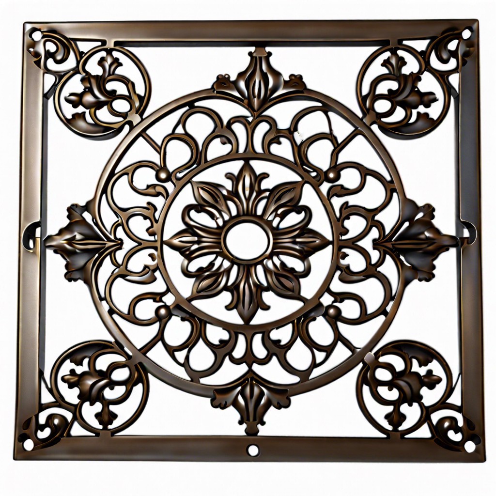 metal grate with decorative design