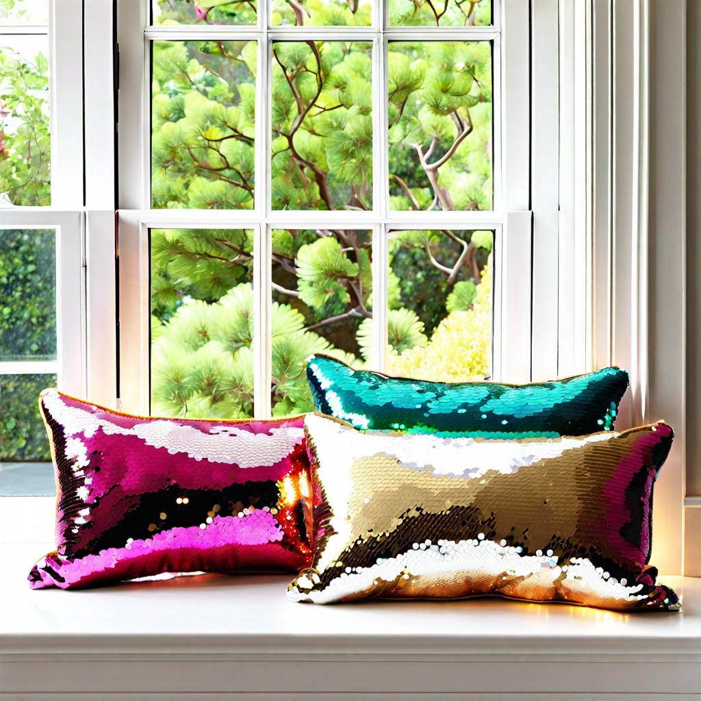 reversible sequin pillows