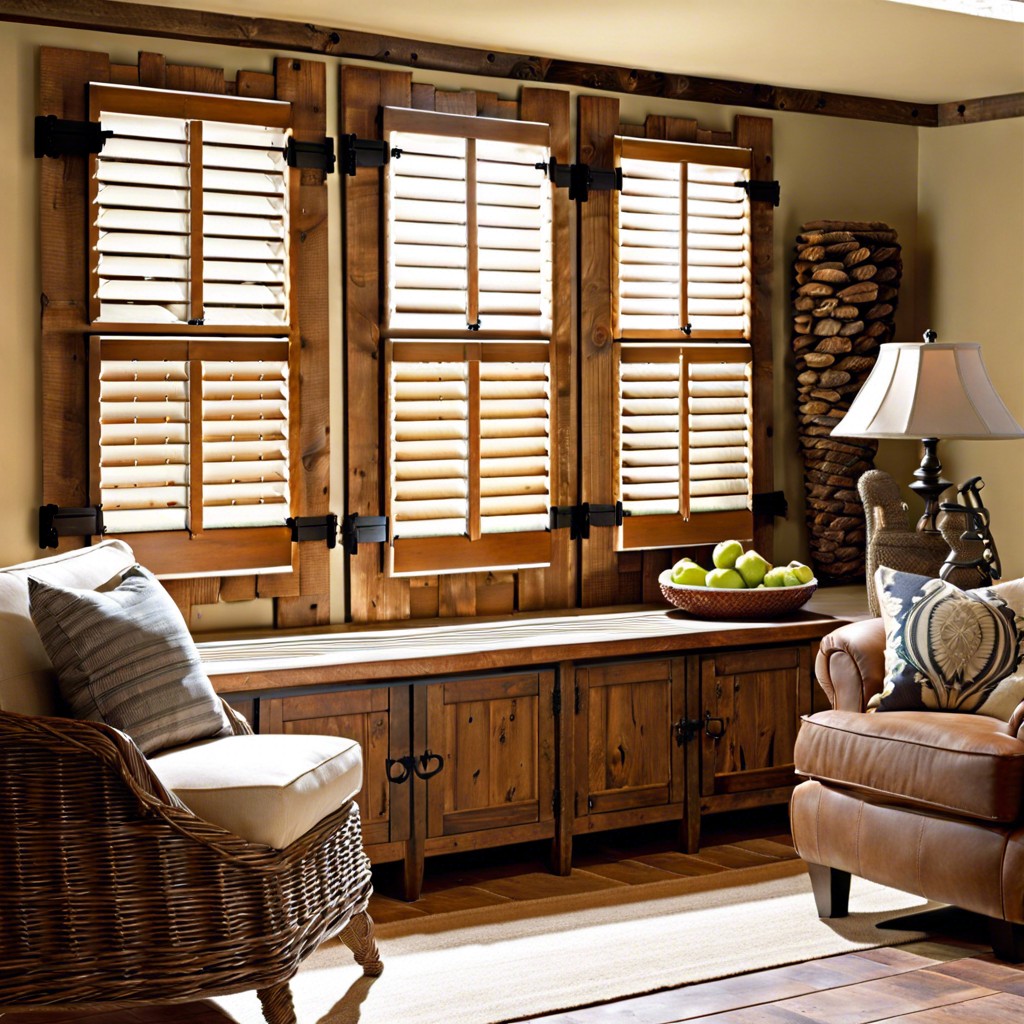 rustic wood shutters