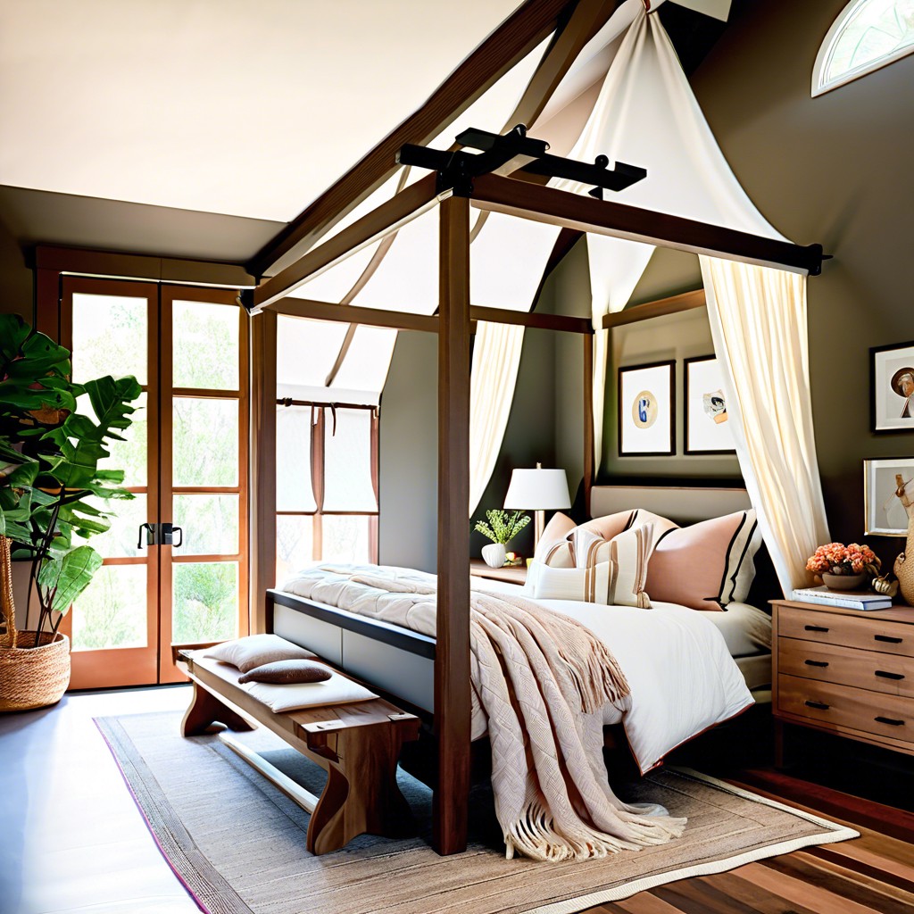 add a canopy to the bed for a cozy enclosed feel