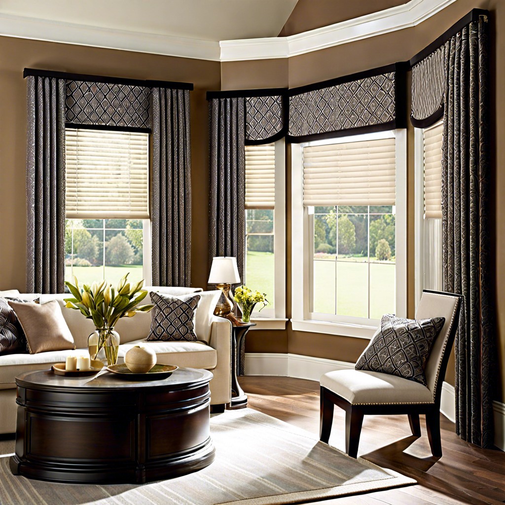 patterned blinds with valance