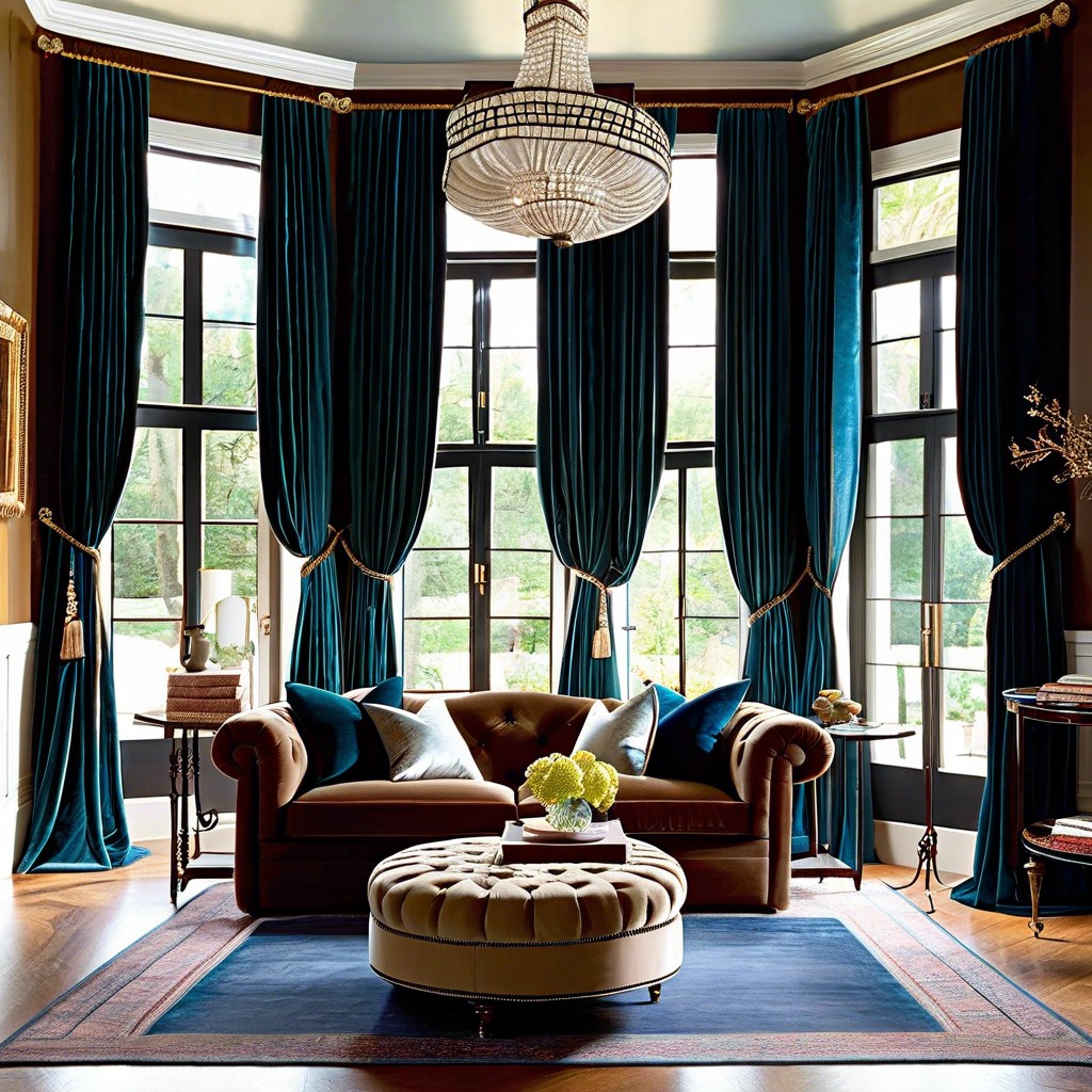 floor to ceiling velvet drapes for elegance