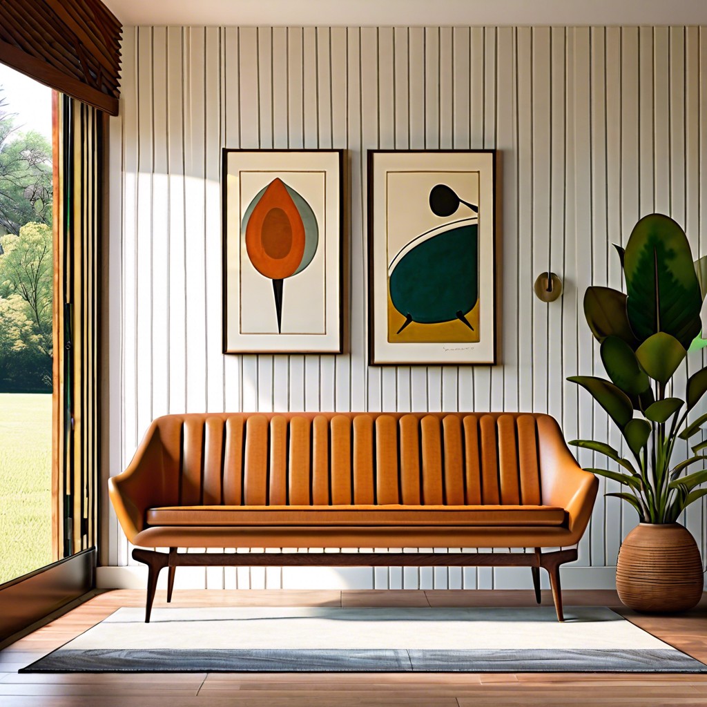 sleek mid century modern sofa bench