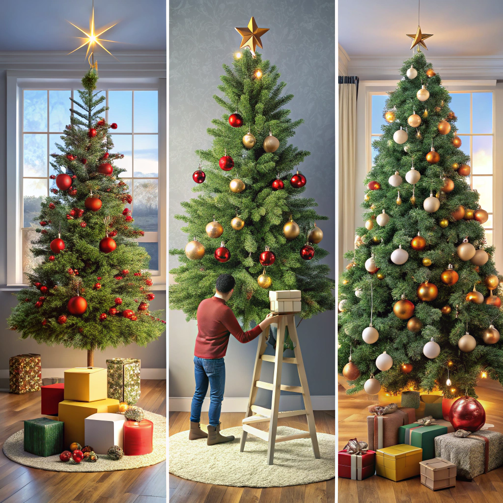 christmas tree evolution decorating stages