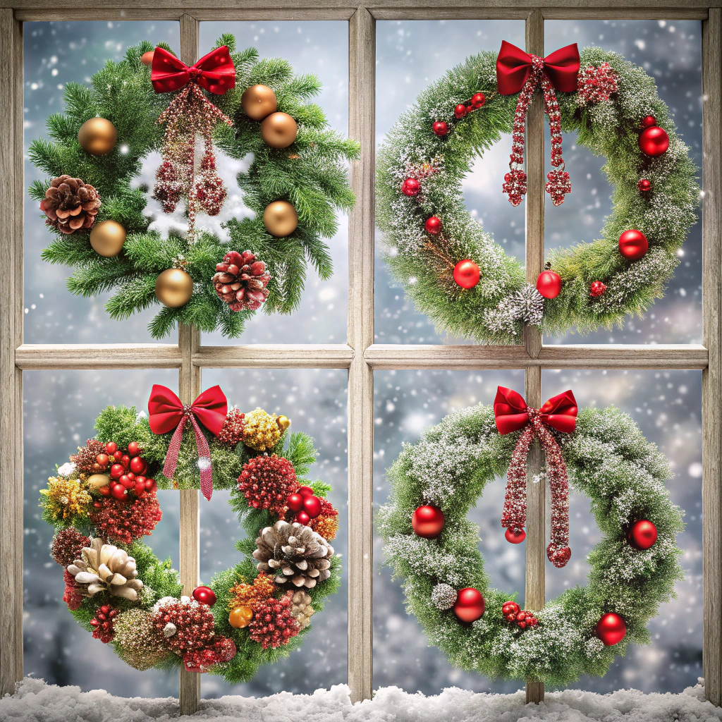 holiday wreath collage