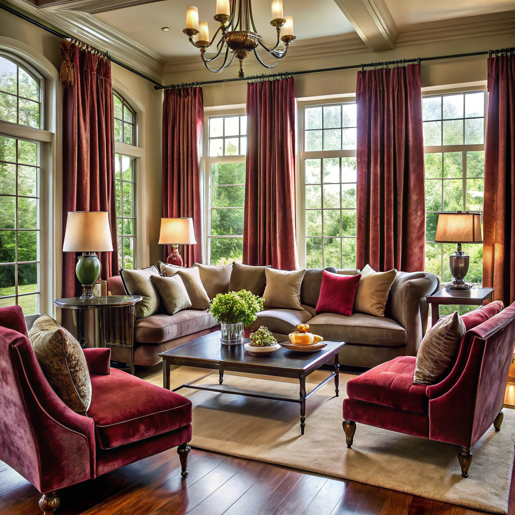 velvet drapery panels