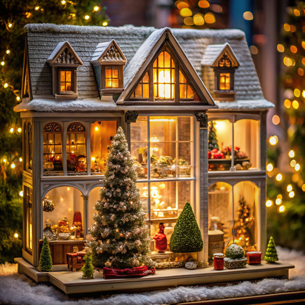 miniature worldscapes dollhouses or tiny town setups among gifts